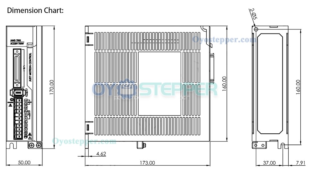 JAND10002-20B Servo Motor Driver 1000W 180V-240V Single phase Built-in Braking Resistor
